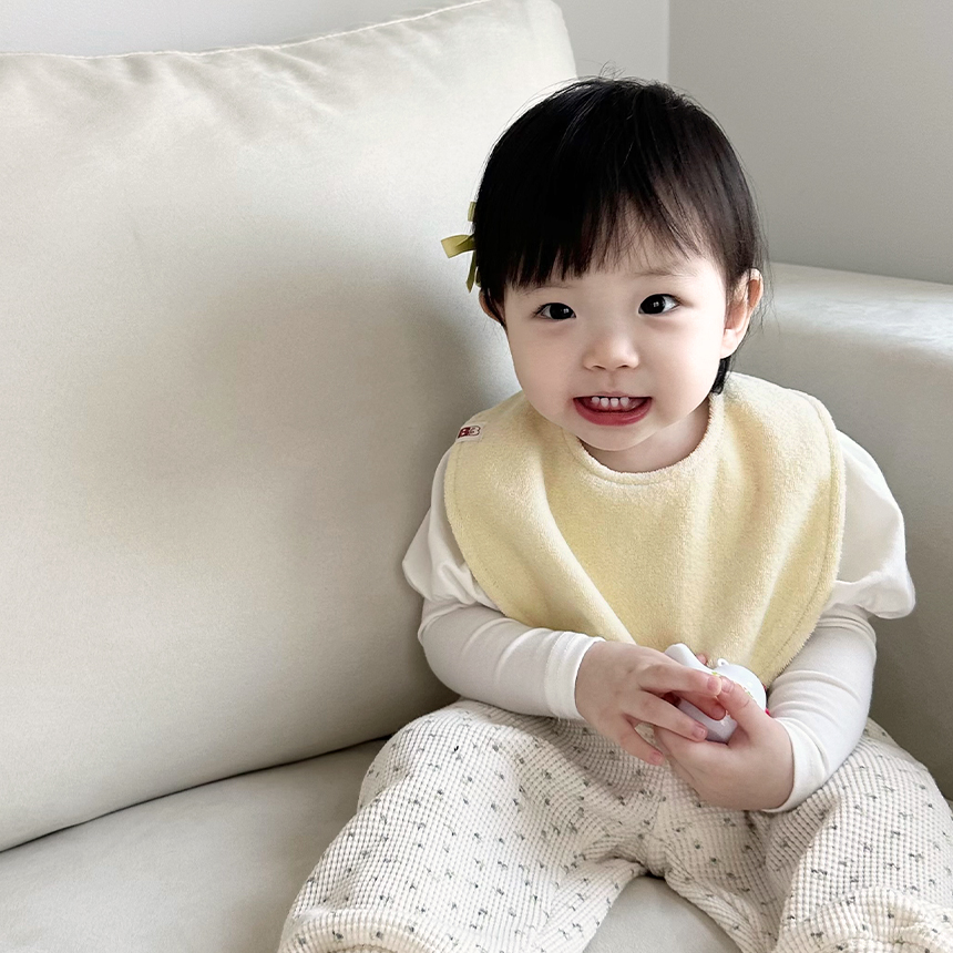 바니블라썸 턱받이 아기 빅라운드테리 테리빕 유아 턱받이 두겹 페일블루 국내제작