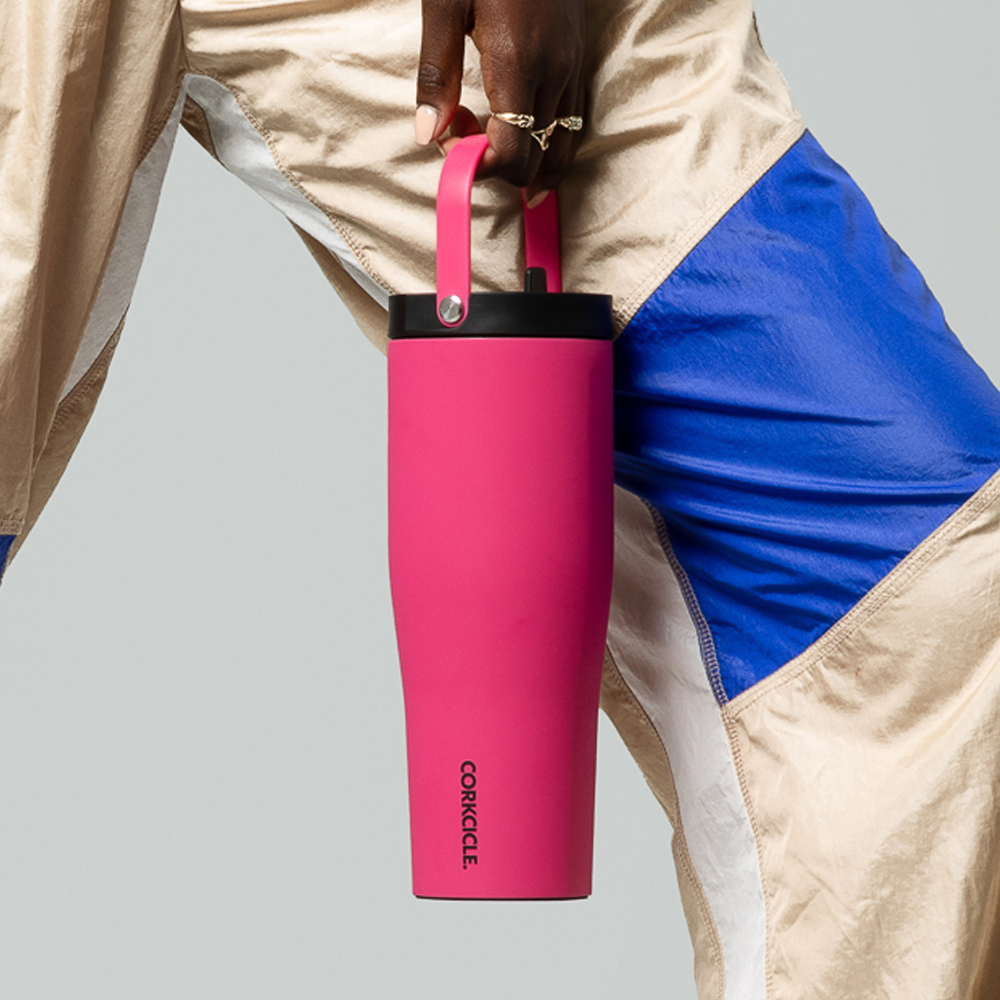 콕시클 고컵 XL 텀블러 대용량 밀폐 손잡이 빨대 스텐 진공 보온 보냉 890ml, 월넛우드 이미지 6