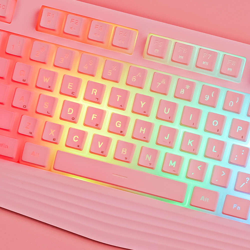 가츠 X104 푸딩 PBT 키캡 RGB 핑크 보글보글 멤브레인 독거미 저소음 키보드 - 상세 이미지 4