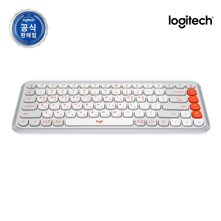 [수신기 미포함] 로지텍코리아 공식 POP ICON Keys 블루투스 무선 키보드 오프화이트, 팬터그래프(Pantograph)