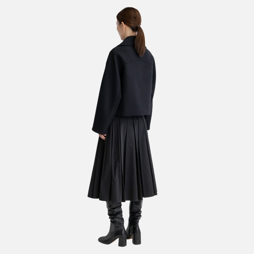 Double Breasted Short Coat (Black) : 에센셜바이이큐엘