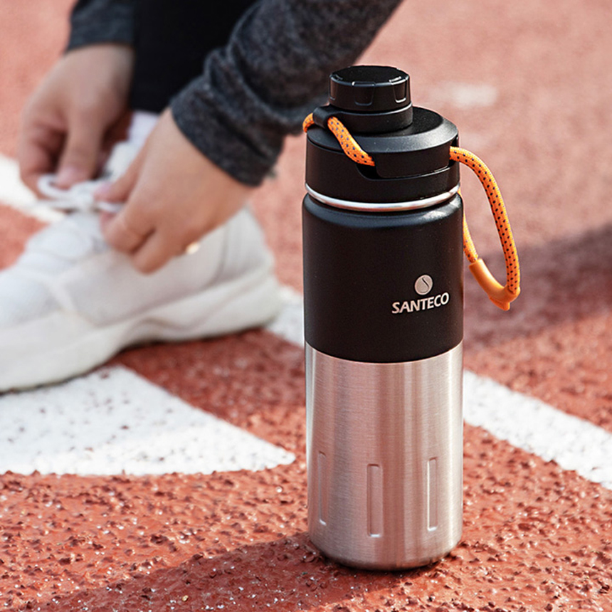 산테코 케이투 이중진공 텀블러 아웃도어 보온보냉병 500ml, 카본블랙 - 상품 이미지