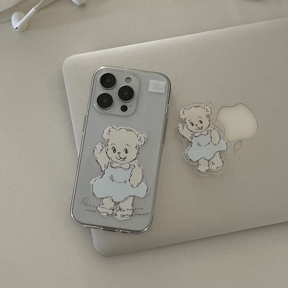 adorable bear 아이폰 16pro 케이스 클리어 투명 젤리 - 상세 이미지 3