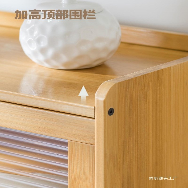 미니찬장 주방 그릇장 수납장 홈카페 원목 정리함 양념장 원색 4단 42장 투명문 - 상세 이미지 4