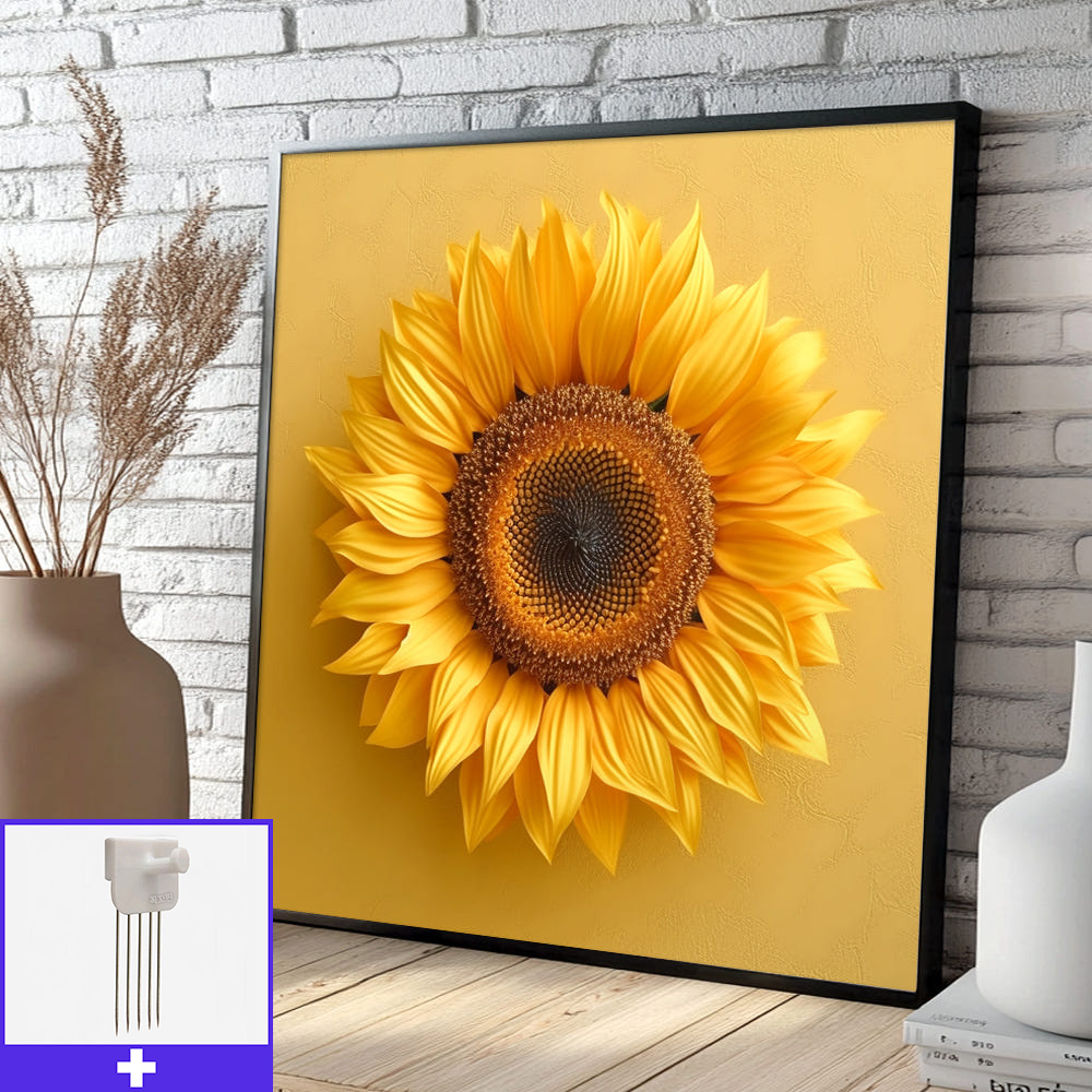 대박해바라기 45x45cm 무광블랙 알루미늄액자 돈들어오는 그림