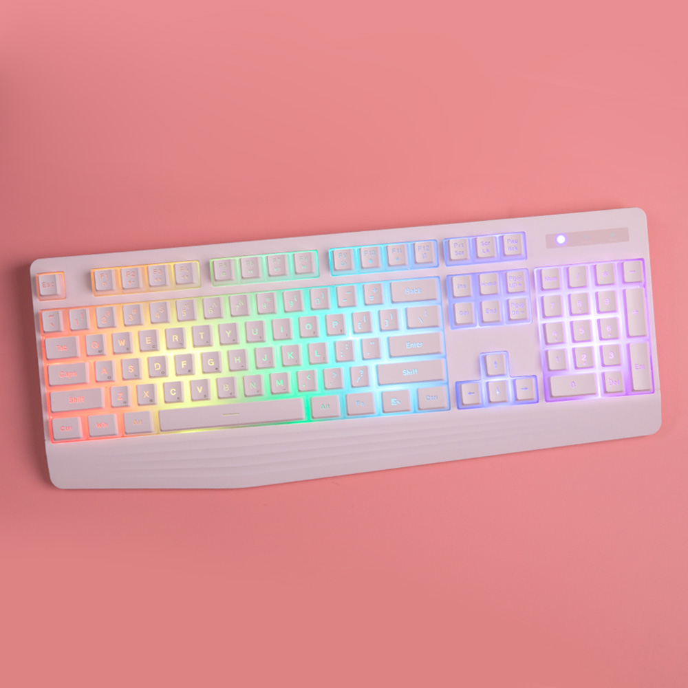 가츠 X104 푸딩 PBT 키캡 RGB 베이비핑크 보글보글 멤브레인 독거미 저소음 키보드 이미지 7