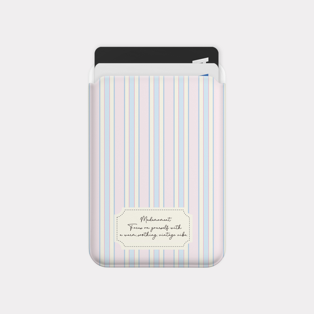pastel stripe 맥세이프 카드 슬롯 지갑 포켓 케이스 - 상세 이미지 2
