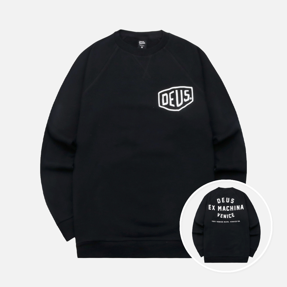 데우스 VENICE ADDRESS CREW 맨투맨 T_DMW48259D-BLK