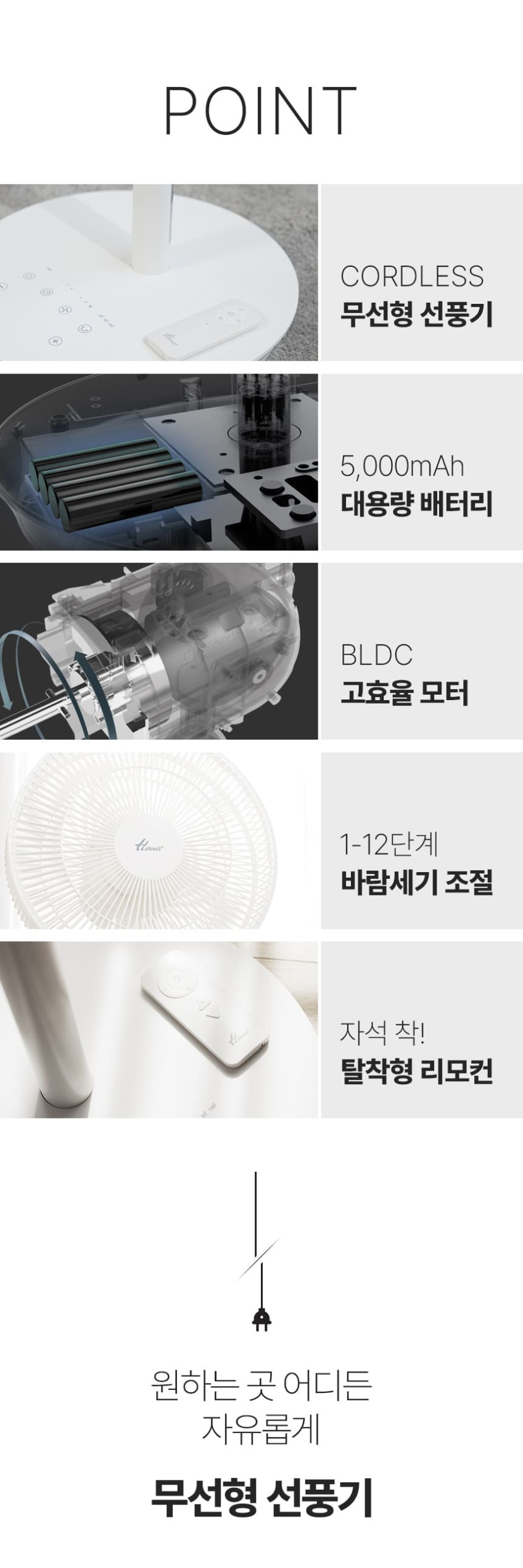 한일 무선 BLDC 초저소음 선풍기 써큘레이터형 가정용 판매처 상세 정보 이미지 4