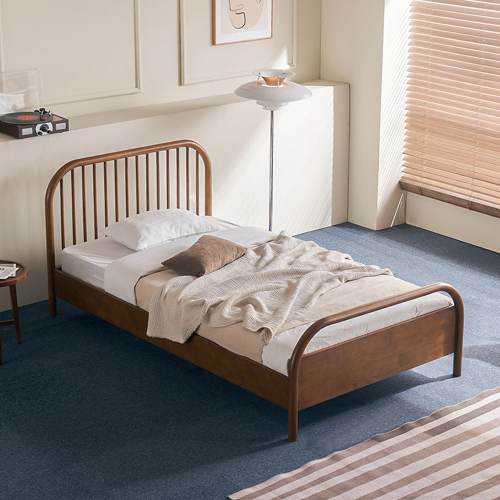 장인가구 자카이 SE0 원목 평상형 침대 SS+본넬유로탑(240T)