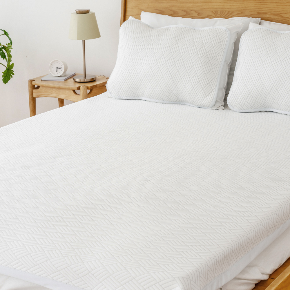 아이스론 쿨 냉감 밴드형 여름 침대 냉감패드+베게커버 세트 타입B_(아이스론B), K x 침대패드+베개커버 2EA