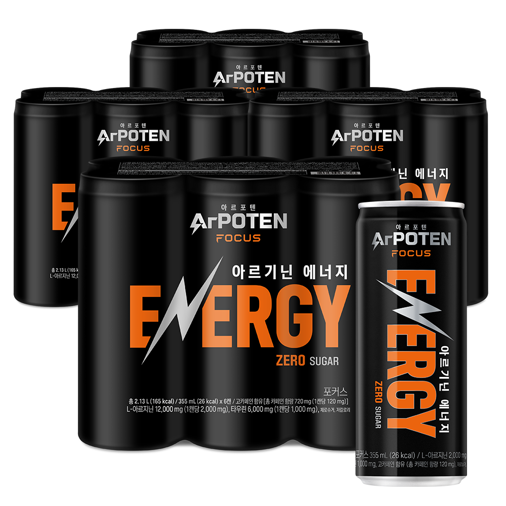 아르포텐 포커스 에너지음료 에너지드링크 파인애플 앤 오렌지 355ml, 24개 - 상품 이미지