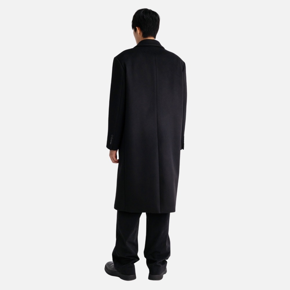 Pocket Double Breasted Coat (Black) : 에센셜바이이큐엘