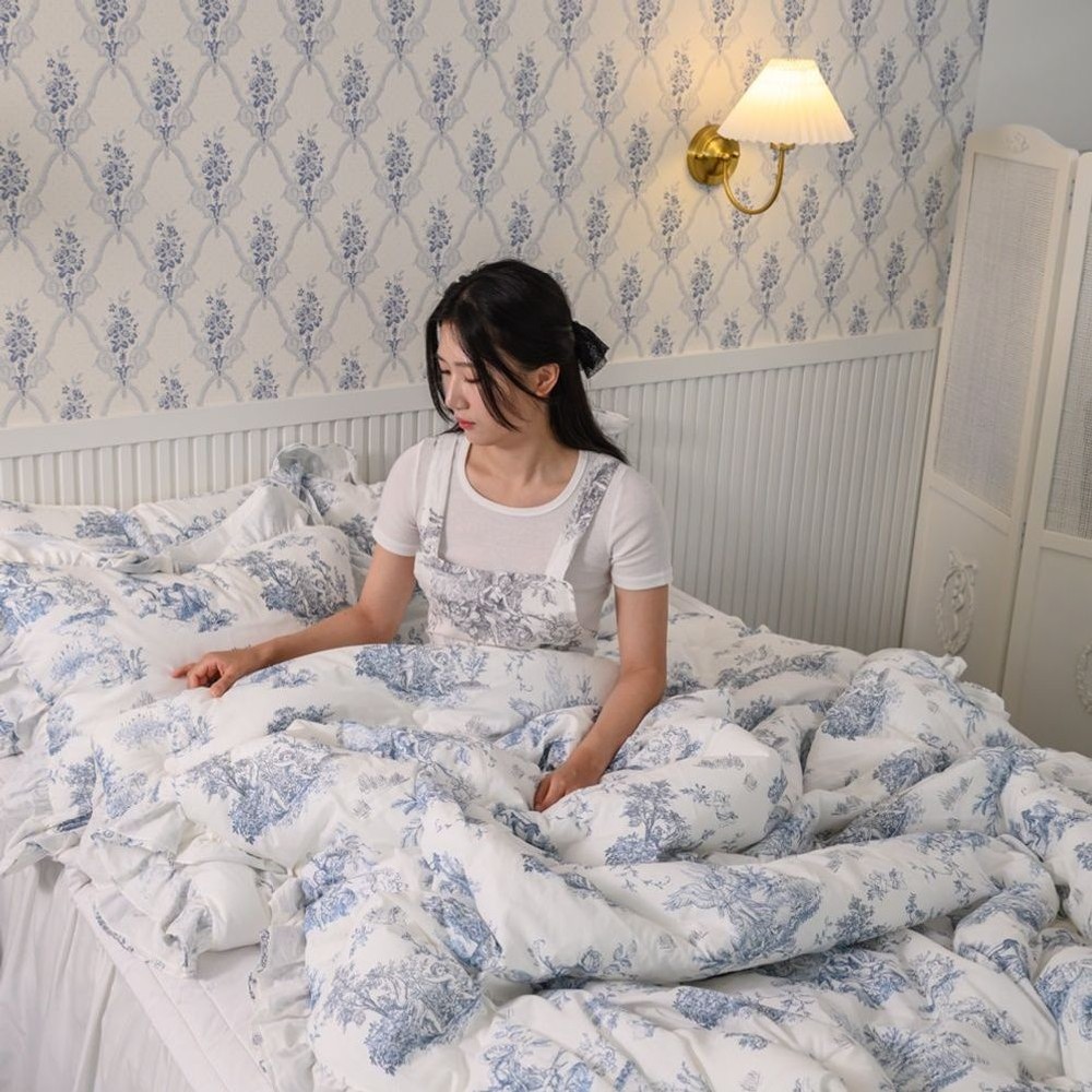 리빙밸류 따뜻한 30수 광목 사계절 차렵이불 SS 단품 : 나무 나라