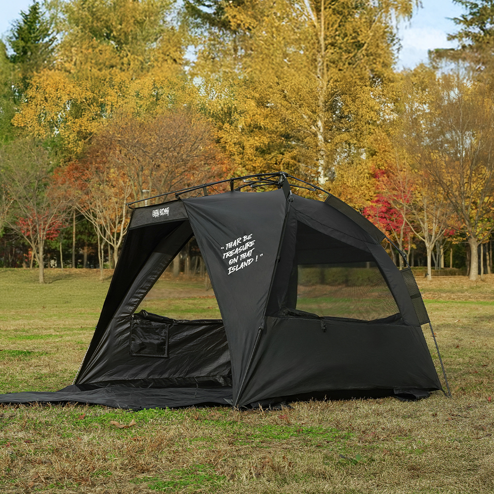 블랙 비어드 선 쉘터 원터치 그늘막 텐트 나들이 피크닉 공원
