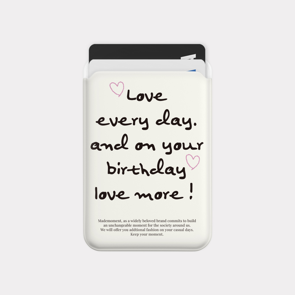 love every day 레터링 맥세이프 카드 슬롯 지갑 포켓 케이스 - 상세 이미지 2