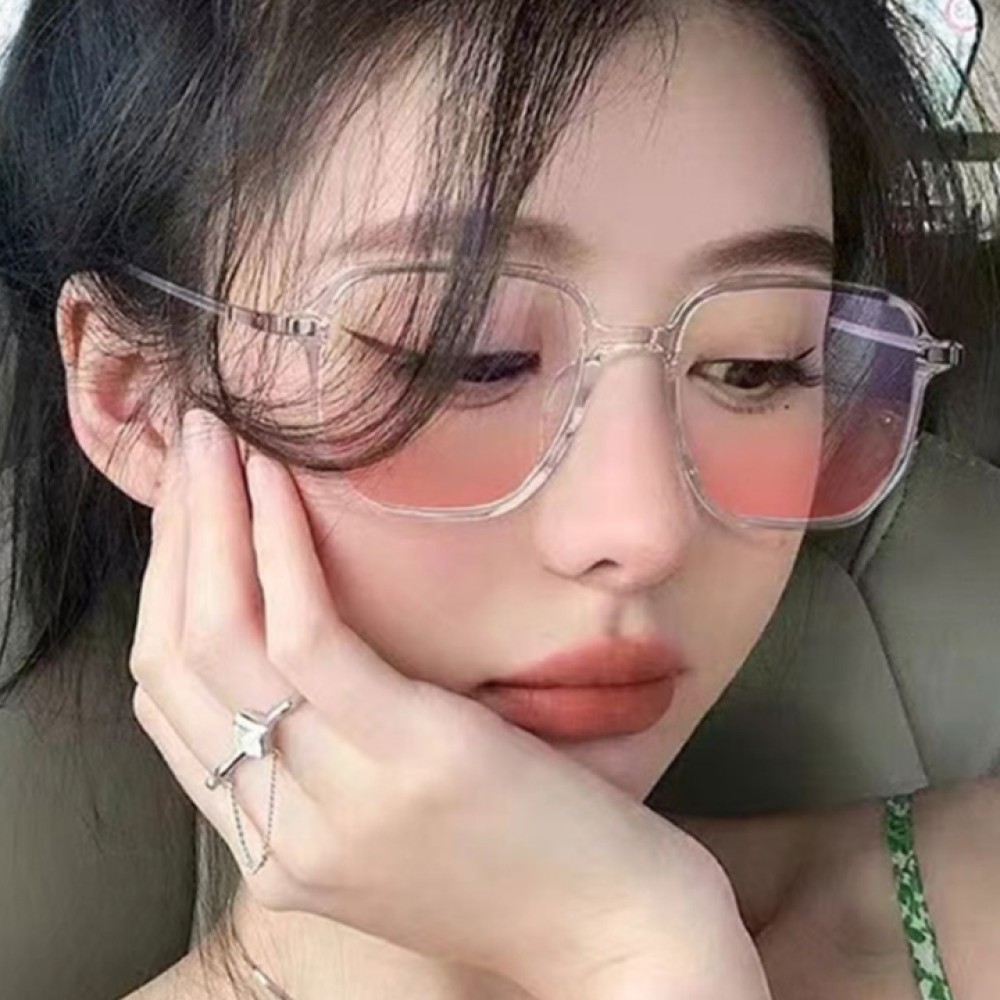 핑크 볼터치 뿔테 안경 4type 블랙 투명 안경테 도수 없는 예쁜뿔테 안경테 - 상품 이미지