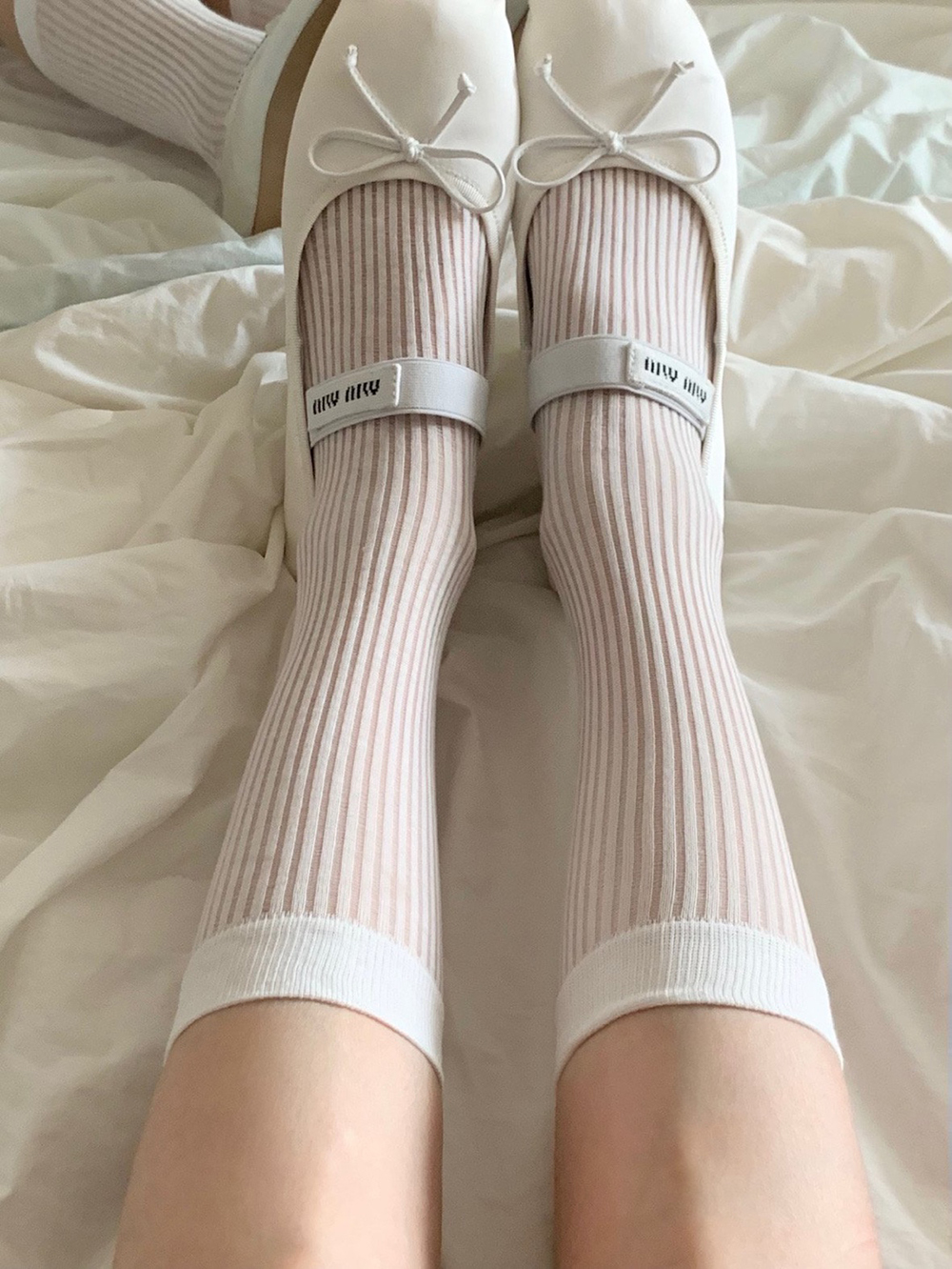 미들시스루중목양말 여자패션양말 여름 목긴 얇은양말 - 상세 이미지 3
