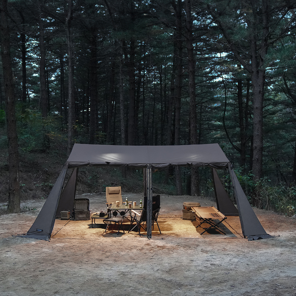 와일드필드 오스카 하우스 텐트 4인용 차콜 캐빈형 리빙쉘 거실형 캠핑텐트