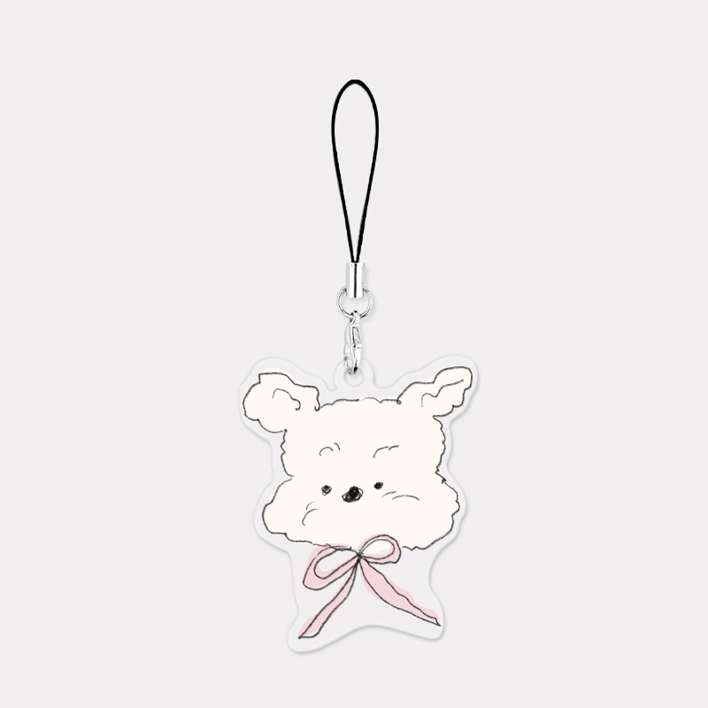 [유기견후원] 허그미도그 페이스 디자인 핸드폰 스트랩줄 키링 고리 핸드폰 스트랩