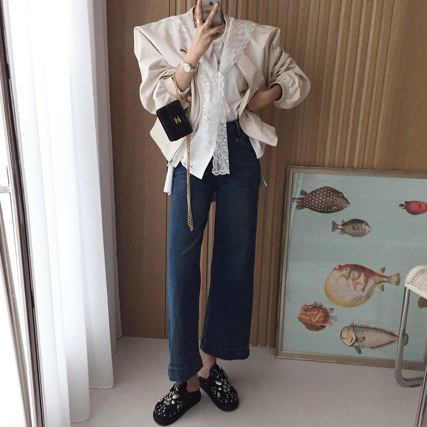 프링 물결 라인 시스루 펀칭 레이스 자수 숄머플러 가디건 상세 이미지 29