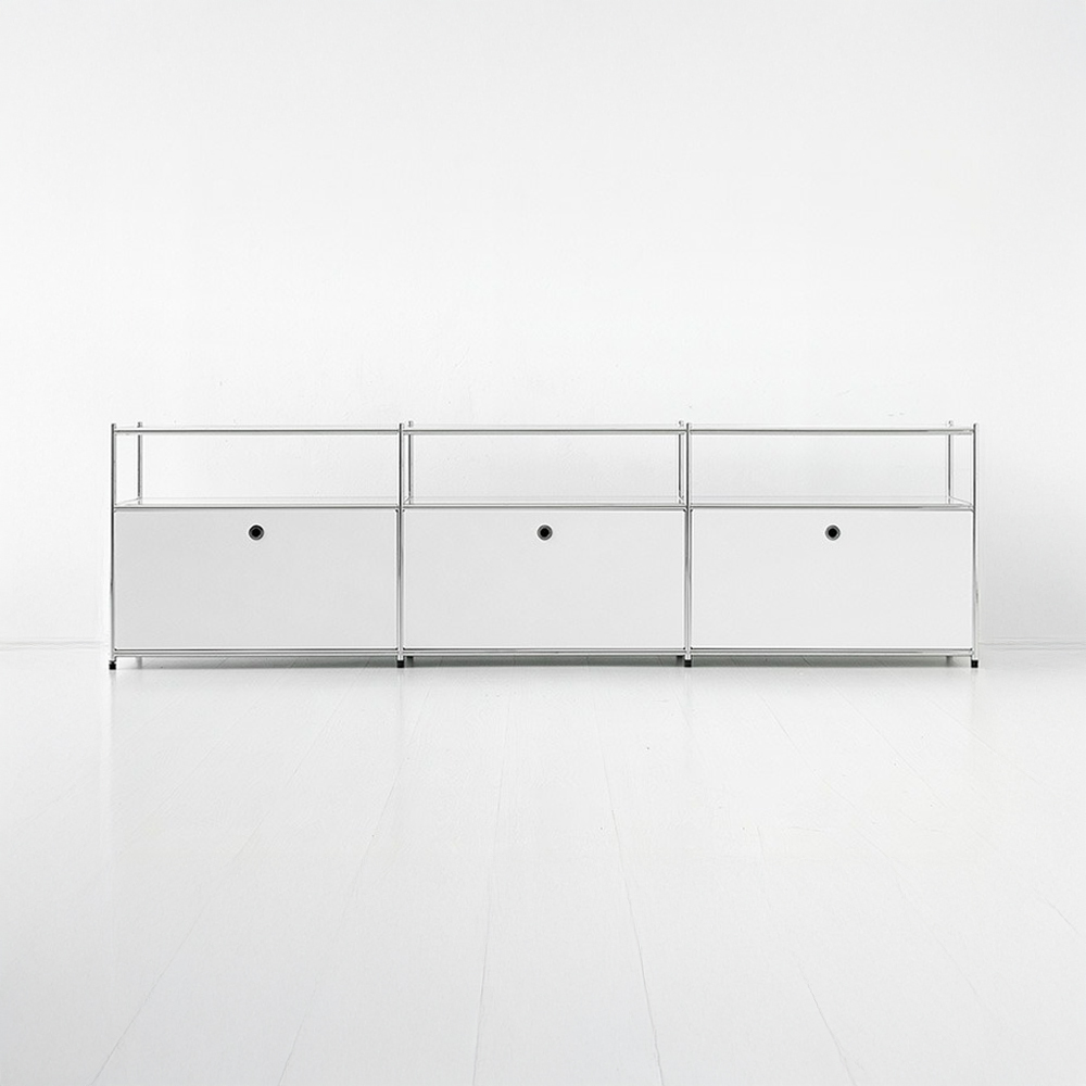 심플리 3x2 수납장 3문 BC143 2260mmx400mm658mm, 2단, 퓨어화이트 8011.4740 - 메인 이미지