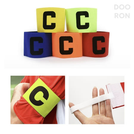 두론샵 캡틴 C 주장 완장 다양한 스포츠 대회용 알파벳 C자 완장 흘러내림방지 스판 팔고리