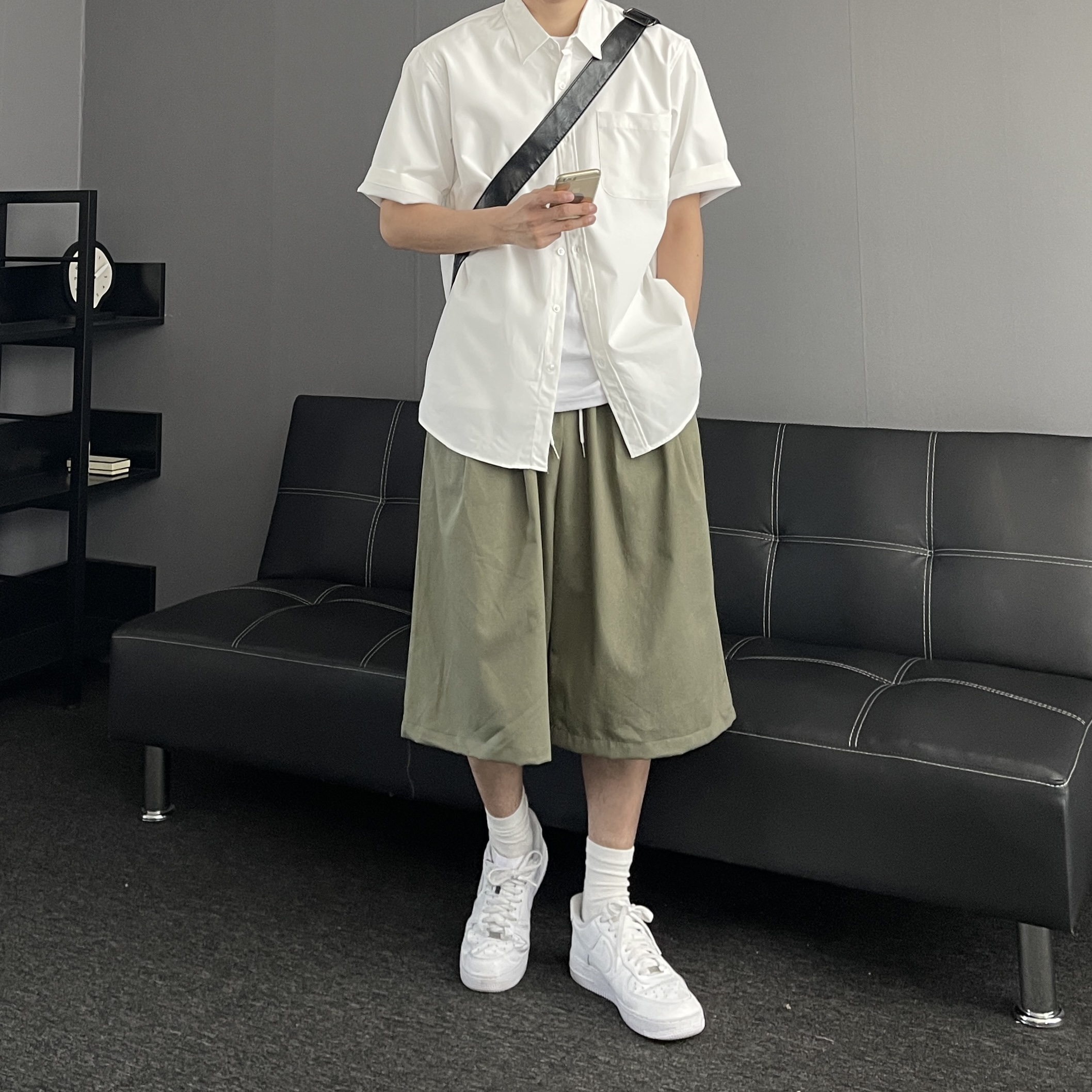 1+1 반팔와이셔츠 남자여름남방 남자오버핏셔츠 이미지 6