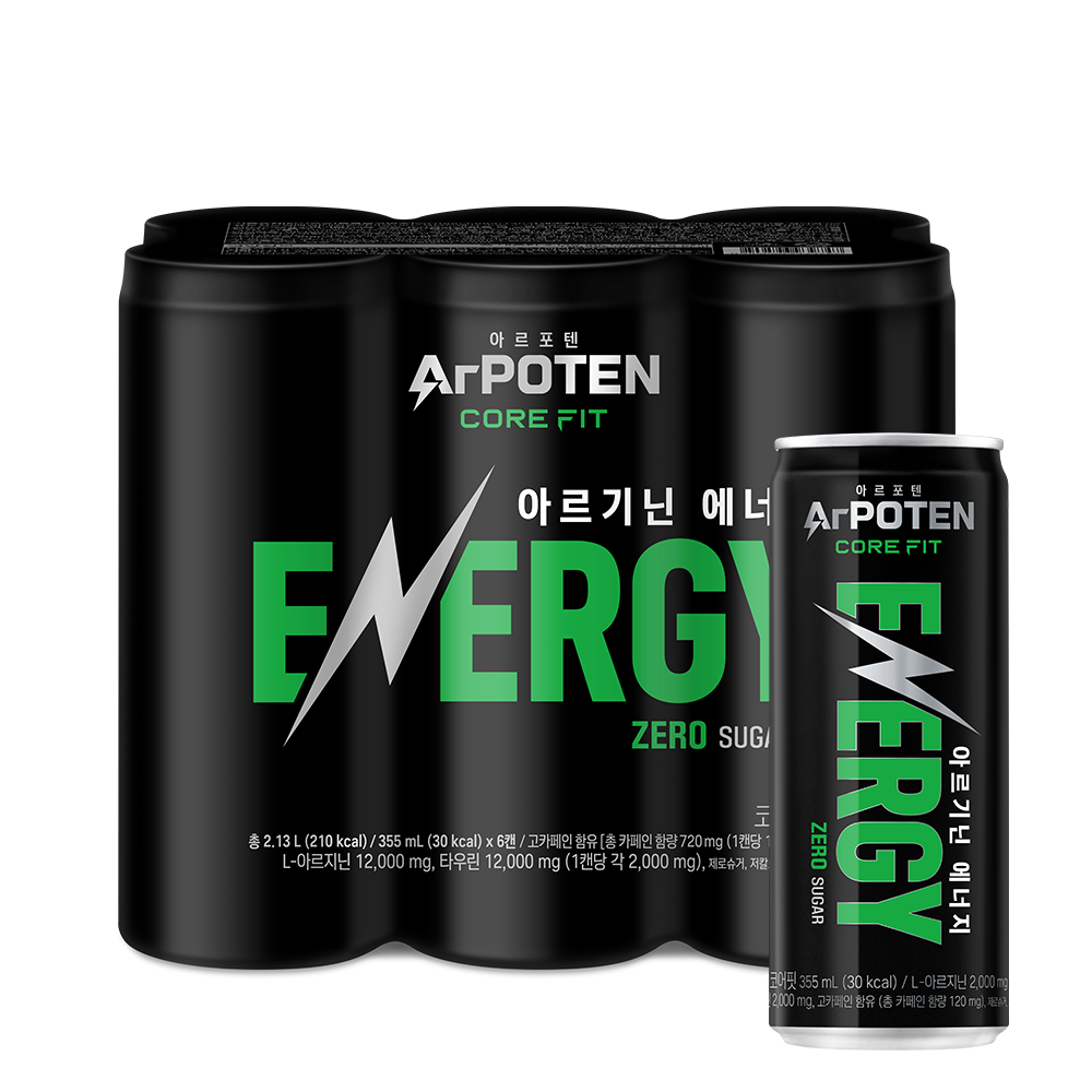 아르포텐 코어핏 에너지음료 에너지드링크 샤인머스켓 앤 사과 355ml, 6개 - 상품 이미지
