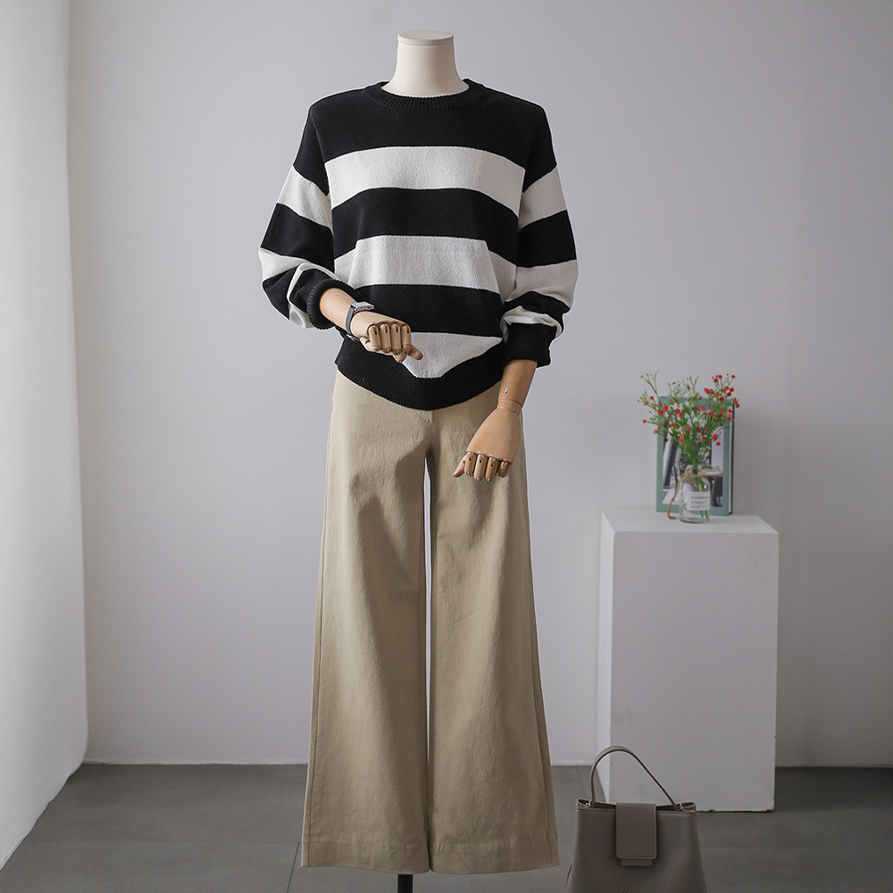 무빈 코튼 쫀쫀 스판 히든밴딩 스트레이트 일자핏 팬츠 - 상세 이미지 4