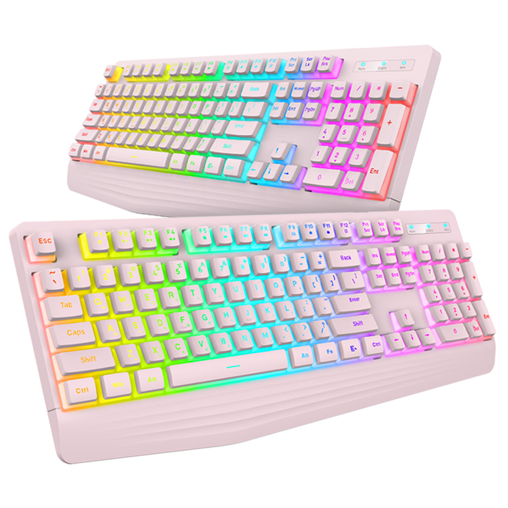 가츠 X104 푸딩 PBT 키캡 RGB 베이비핑크 보글보글 멤브레인 독거미 저소음 키보드 - 상세 이미지 2