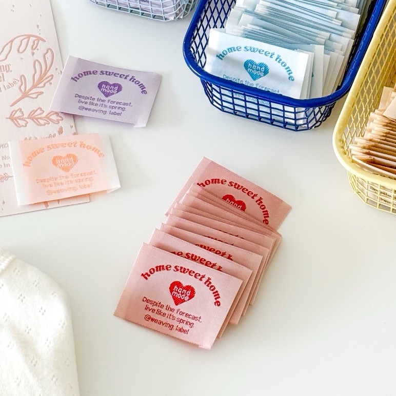 (오늘출발)직조라벨 홈스위트홈 평직라벨 패브릭 자수 핸드메이드 의류 부자재
