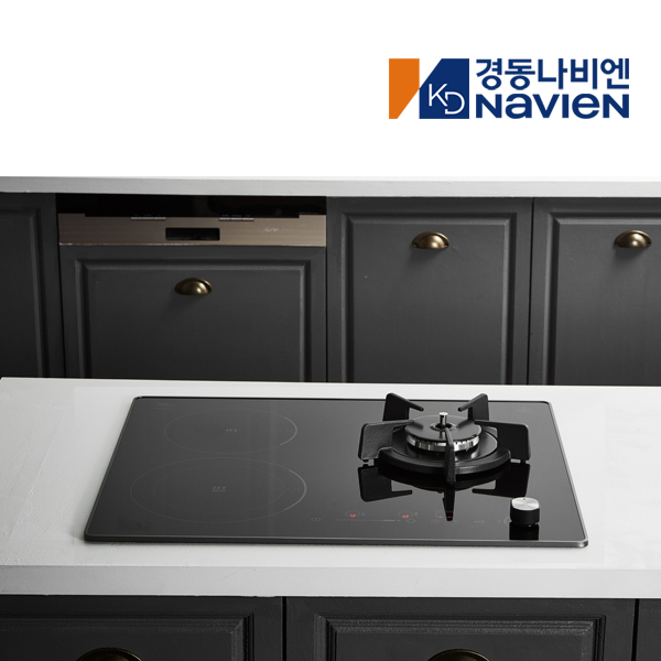 3구 가스 하이브리드 인덕션 렌지 쿡탑 전기 레인지 빌트인, 블랙 LNG ERG-5003