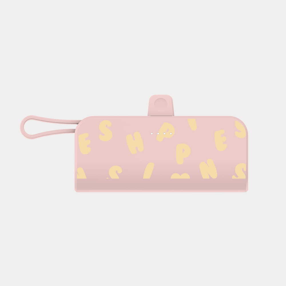 yellow bubbly lettering 도킹형 보조배터리 아이폰 갤럭시 미니 5000mAh