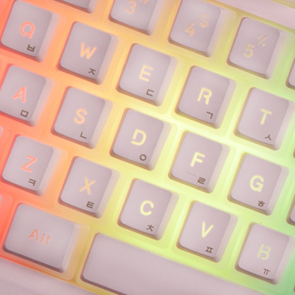 가츠 X104 푸딩 PBT 키캡 RGB 베이비핑크 보글보글 멤브레인 독거미 저소음 키보드 이미지 8