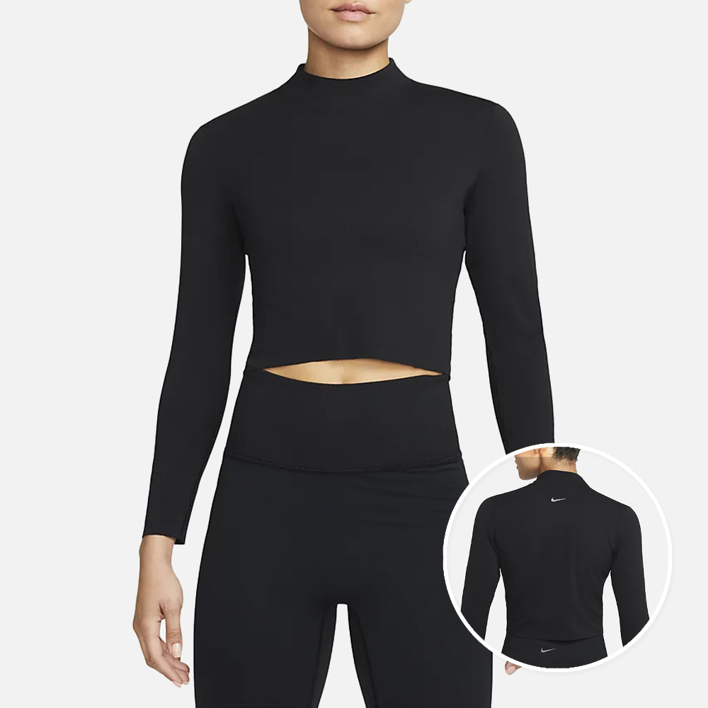 나이키 우먼 요가 크롭 긴팔티 DR2204-010