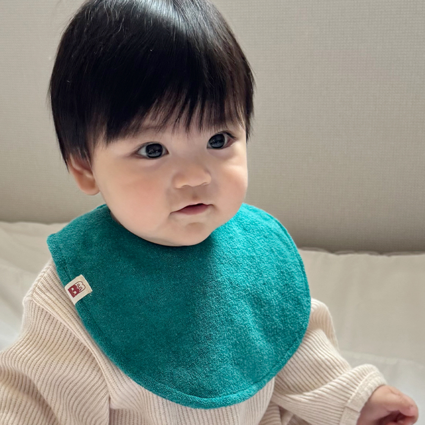 바니블라썸 소프트테리 턱받이 테리빕 유아 아기턱받이 두겹 화이트(무형광)