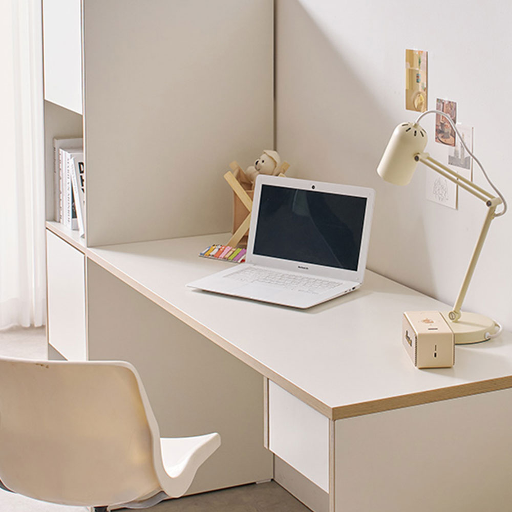 밀리 컴퓨터 수납 올인원 H형 책상 책장 1800 - 상세 이미지 4