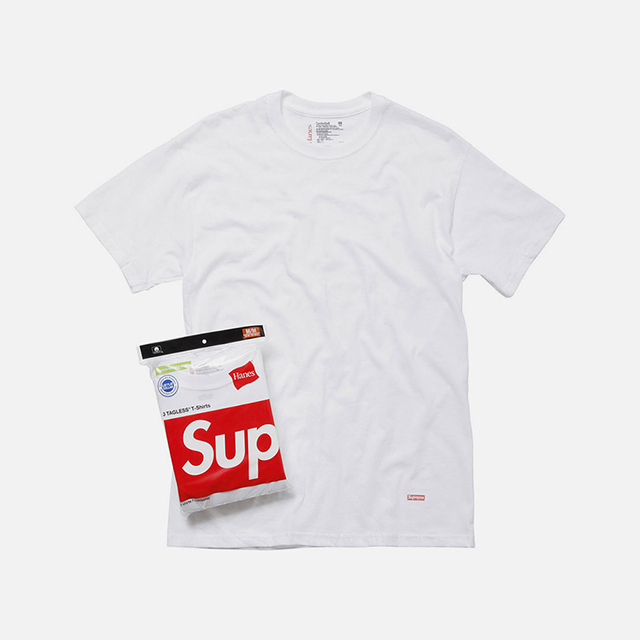 슈프림 Hanes Tagless Tees 반팔티 3팩 99HAA23-WHITE - 상품 이미지