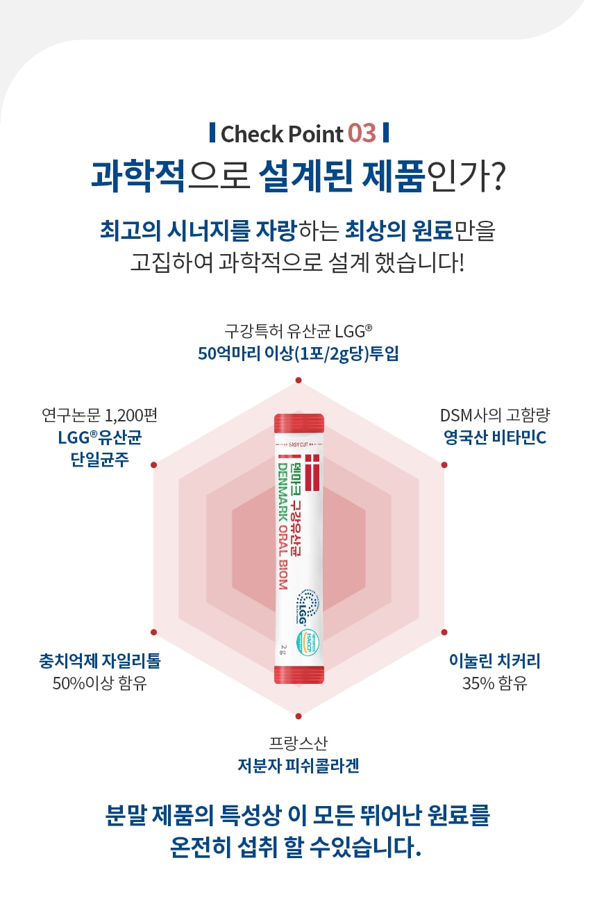 텐마크 LGG 구강 잇몸 특허 유산균 30포 1개월분 LGG 특허  구취제거 구강보존균 - 상세 이미지 5