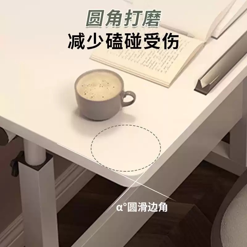 환자식탁 보드 테이블 이동식 사이드 1인용 접이식 책상 따뜻한흰색 60x40 - 상세 이미지 4