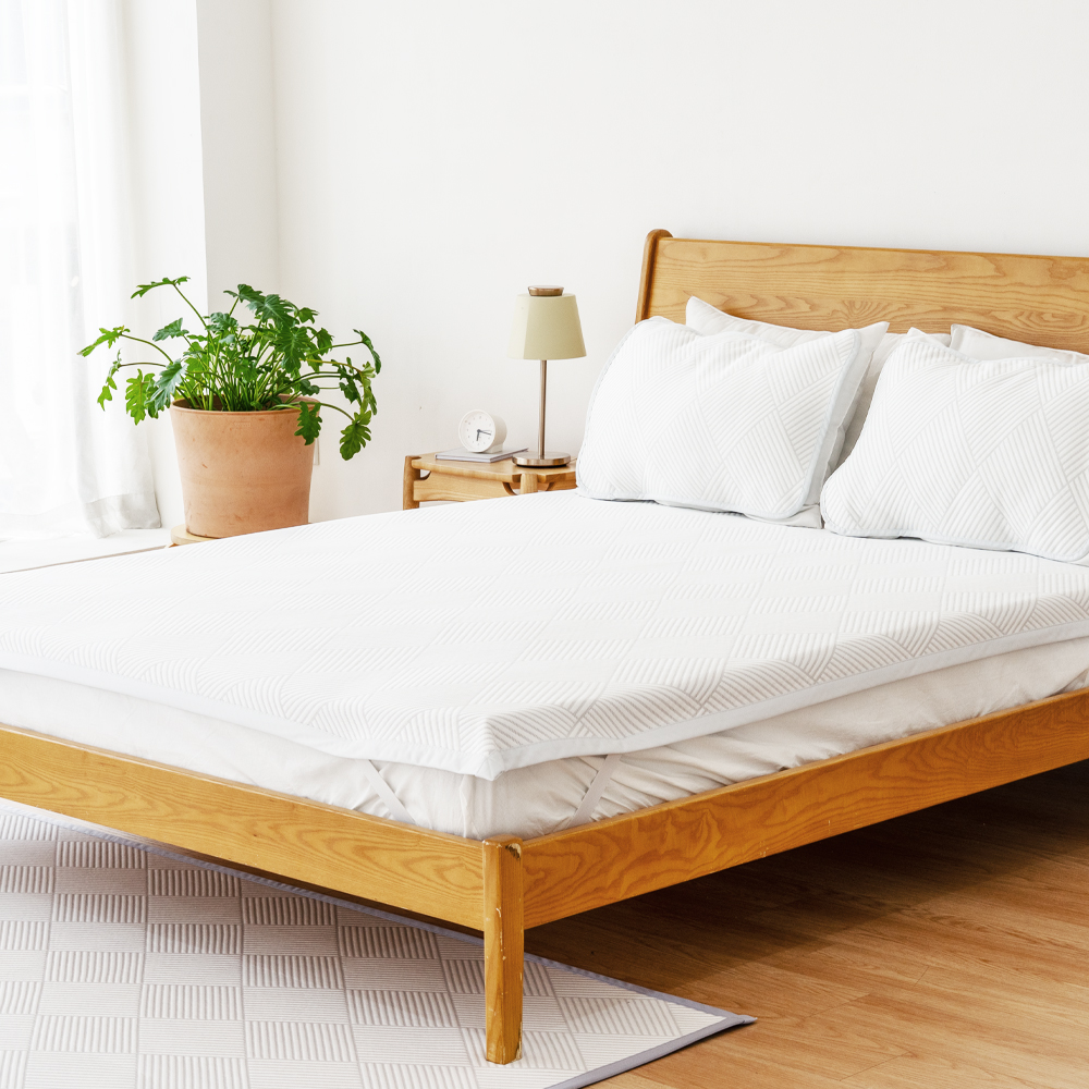 아이스론 쿨 냉감 밴드형 여름 침대 냉감패드+베게커버 세트 타입A_(아이스론A), Q x 침대패드+베개커버 2EA