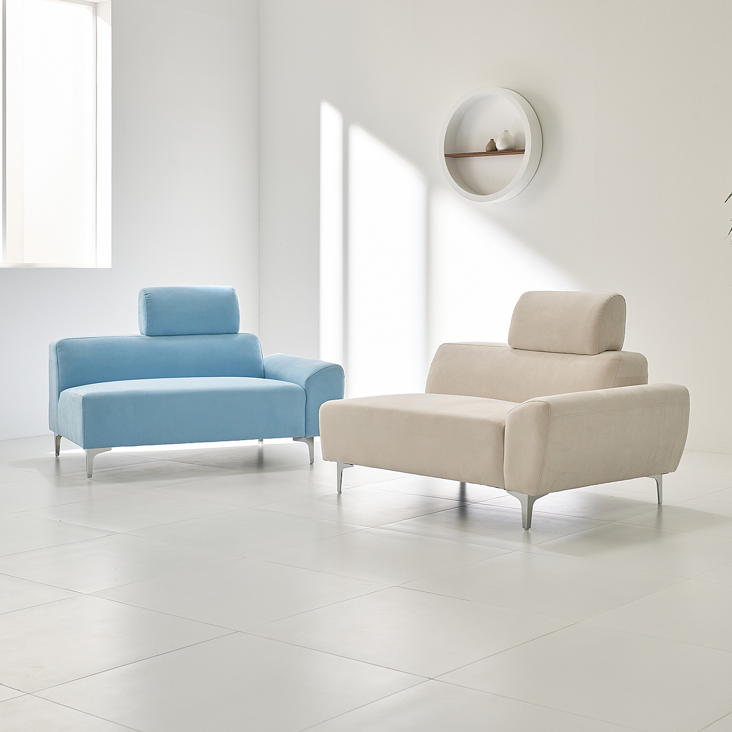 해피아이 캄피나 미니 원룸 소파 아쿠아텍스 2인