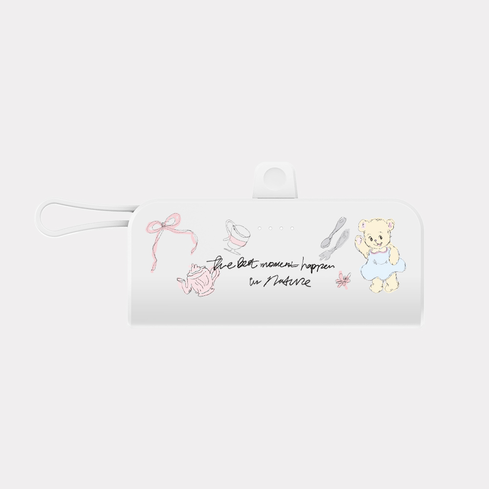 bear picnic time 도킹형 보조배터리 아이폰 갤럭시 미니 5000mAh