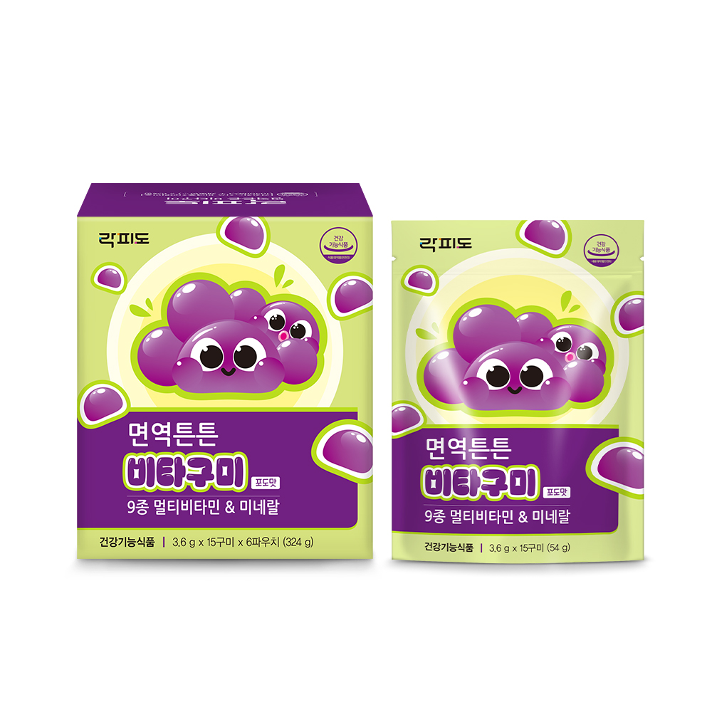 락피도 면역튼튼 비타구미 /9종 멀티비타민&미네랄 90구미, 1개 - 상품 이미지