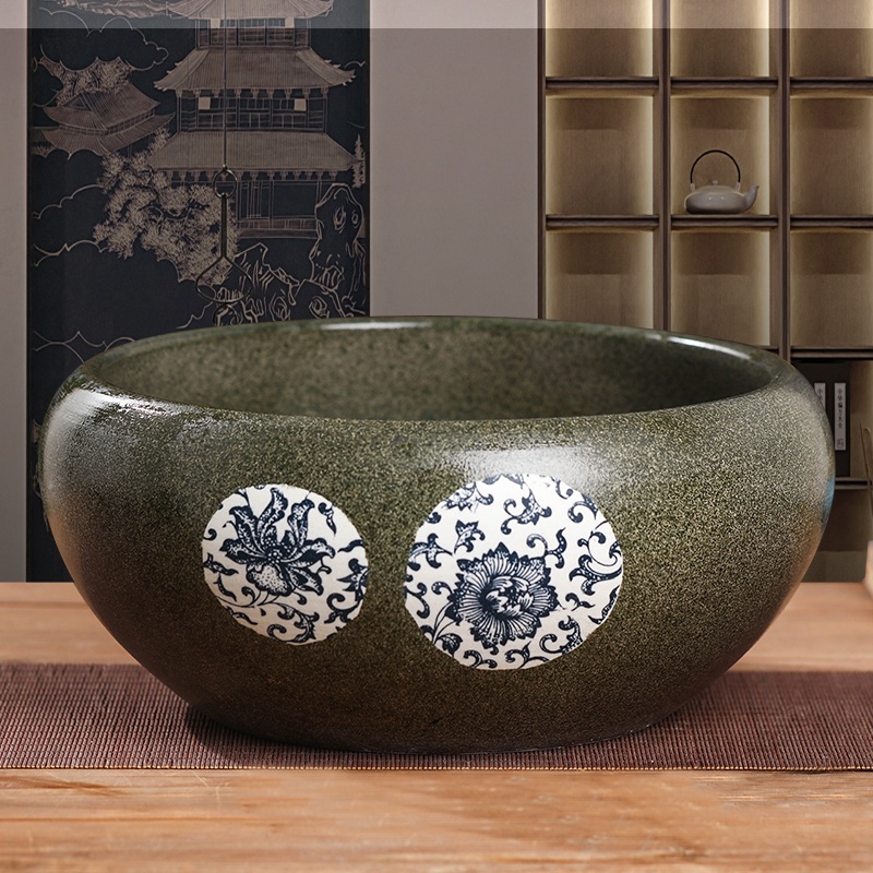 세라믹화분 공예품 냄비 물고기 어항 도자기 기본색 1개 49.5cm-21.5cm - 상세 이미지 2