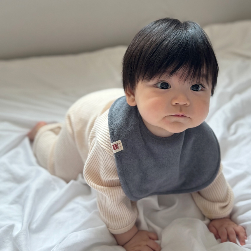 바니블라썸 턱받이 아기 빅라운드테리 테리빕 유아 턱받이 두겹 페일블루 국내제작