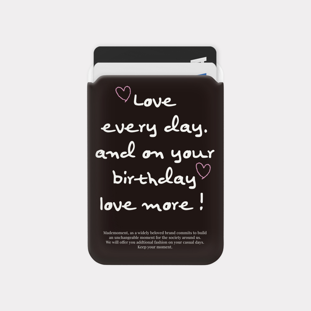 love every day 레터링 맥세이프 카드 슬롯 지갑 포켓 케이스 - 상품 이미지