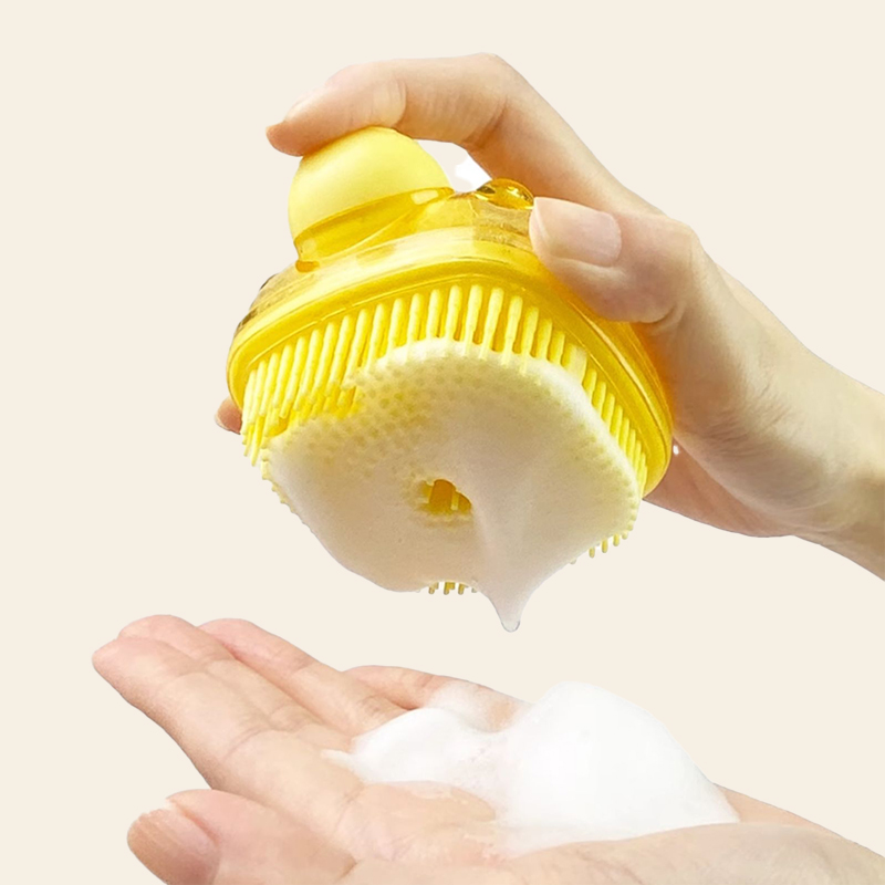 강아지 목욕브러쉬 샤워브러쉬 목욕빗 거북이모양 옐로우, FREE(One size)