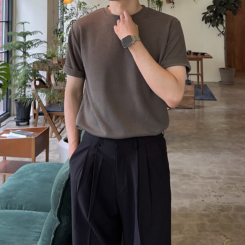 머슬핏반팔 빅사이즈 무지 구김없는 남자 반팔 티셔츠